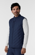 8377 Layers Men's Quilted Puffer 6 Pocket Scrub Vest by WINK