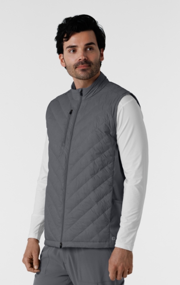 8377 Layers Men's Quilted Puffer 6 Pocket Scrub Vest by WINK