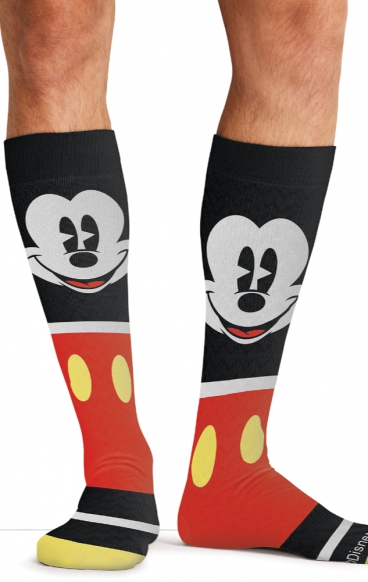 Men's Tooniforms Print Support Graduated Compression Socks by Cherokee Uniforms - Happy Go Mickey