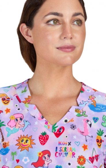 1136PRA Artist Series Momi 2 Pocket Print Top by koi - Liddle Mermaids