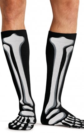 Men's Print Support Bad To The Bone Graduated Medium Support Compression Socks by Cherokee