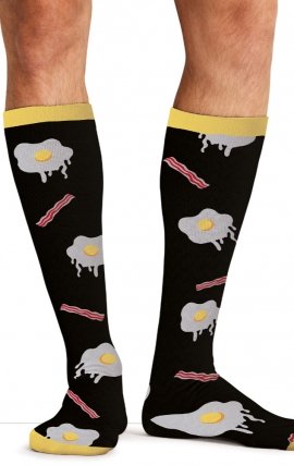 Men's Print Support Morning Feast Graduated Medium Support Compression Socks by Cherokee