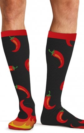 Men's Print Support Hot Stuff Graduated Medium Support Compression Socks by Cherokee