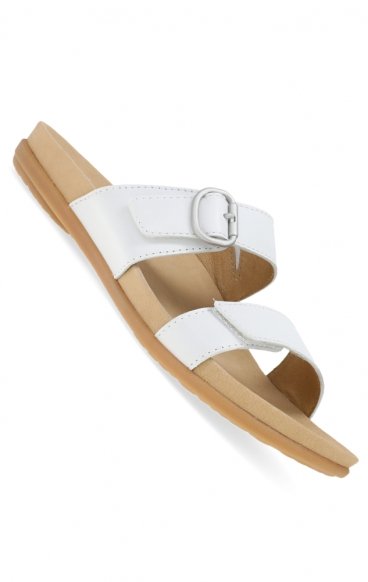 Justine White Full Grain Women's Casual Sandal by Dansko