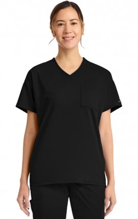 CK863 Achieve Tunic V-Neck Top with 3 Pocket by Cherokee