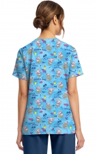 CK856 V-Neck 2 Pocket Print Top by Cherokee - Hula Party