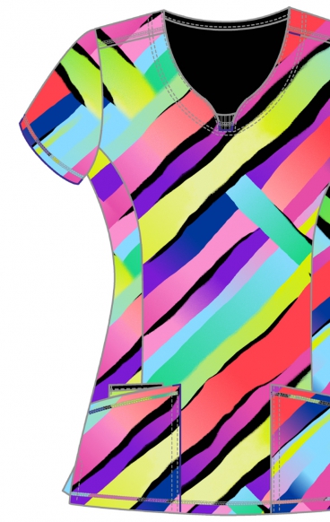 CK609 Round Neck Top by Infinity - Color Block Stripe CK609 Round Neck Top by Infinity - Color Block Stripe