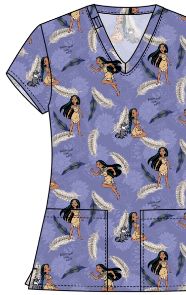 TF796 Tooniforms 2 Pocket V-Neck Print Top by Cherokee - True Pathways TF796 Tooniforms 2 Pocket V-Neck Print Top by Cherokee - True Pathways