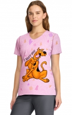 TF626 Tooniforms Modern Classic Fit 2 Pocket Print Top by Cherokee Uniforms - I Ruff You Scooby