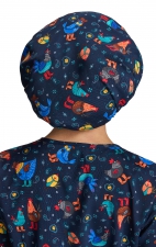 A174PR koi Essentials Bouffant Print Scrub Cap - Chicken Cowboy