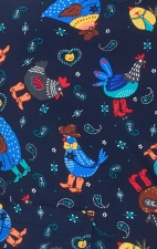A174PR koi Essentials Bouffant Print Scrub Cap - Cowboy Chicken