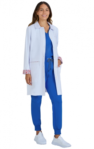 466 Essentials Fusion Round Collar Lab Coat by koi 466 Essentials Fusion Round Collar Lab Coat by koi