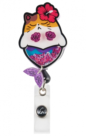 A156 koi Retractable Shaker Badge Reel - Meowmaid A156 koi Retractable Shaker Badge Reel - Meowmaid