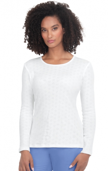 1110 Essentials Rohan Heart Pointelle Long Sleeve Underscrub by koi 1110 Essentials Rohan Heart Pointelle Long Sleeve Underscrub by koi