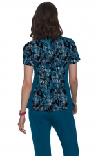 1049PR koi Lite Stretch Raquel Mock-Wrap Print Top - Watercolor Snake