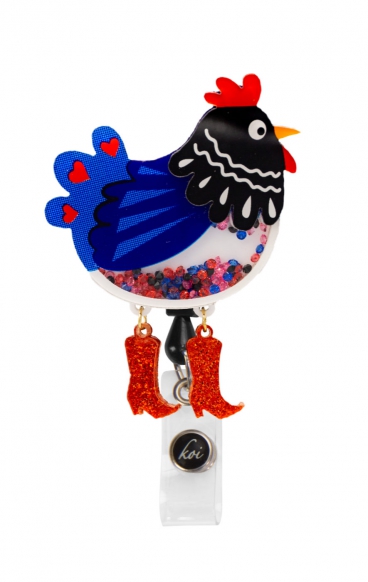 A156A koi Artist Series Retractable Shaker Badge Reel - Chicken Boots A156A koi Artist Series Retractable Shaker Badge Reel - Chicken Boots