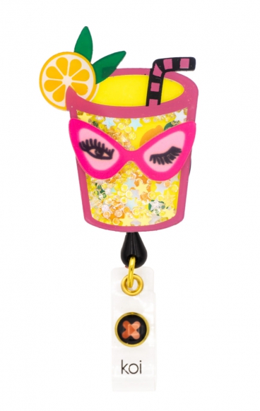 A156A koi Artist Series Retractable Shaker Badge Reel - Lemonade Girl A156A koi Artist Series Retractable Shaker Badge Reel - Lemonade Girl