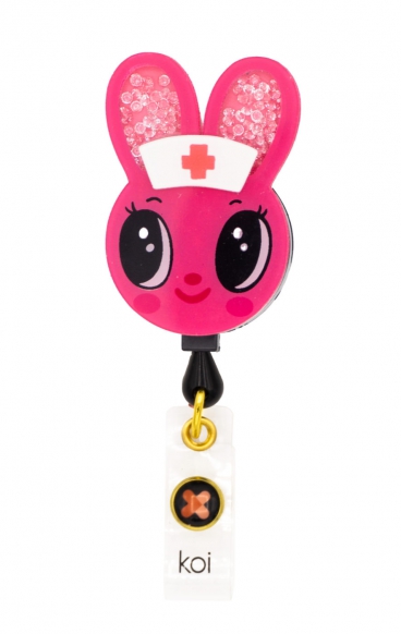 A156A koi Artist Series Retractable Shaker Badge Reel - Nurse Bunny A156A koi Artist Series Retractable Shaker Badge Reel - Nurse Bunny