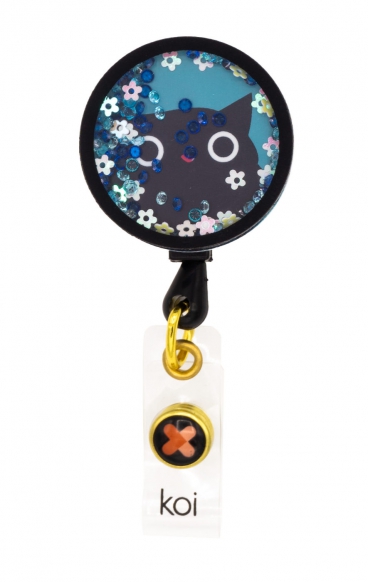 A156A koi Artist Series Retractable Shaker Badge Reel - Flower Cat A156A koi Artist Series Retractable Shaker Badge Reel - Flower Cat
