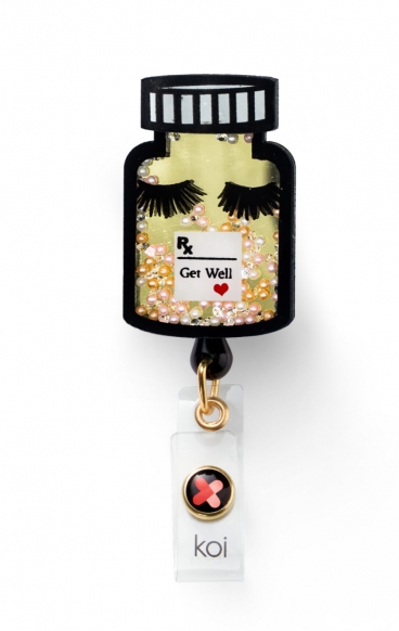 A156A koi Artist Series Retractable Shaker Badge Reel - Get Well A156A koi Artist Series Retractable Shaker Badge Reel - Get Well