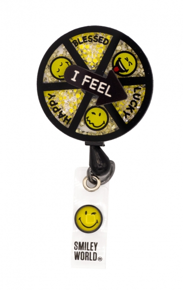 SA156 Smiley World Retractable Shaker Badge Reel by koi - Today I Feel SA156 Smiley World Retractable Shaker Badge Reel by koi - Today I Feel