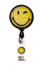 SA156 Smiley World Retractable Shaker Badge Reel by koi - Loving Yellow