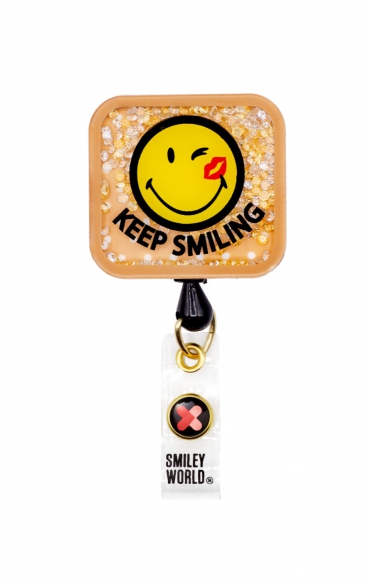 SA156 Smiley World Retractable Shaker Badge Reel by koi - Smiling Bandaid SA156 Smiley World Retractable Shaker Badge Reel by koi - Smiling Bandaid