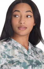 DK667 Dickies 4 Pocket V-Neck Print Top - Nature Trail