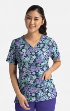 1767 Maevn V-Neck Print Top - Spring Fantasy