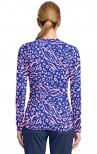 MC699 Med Couture Printed Long Sleeve Underscrub Tee - Two Tone Skin