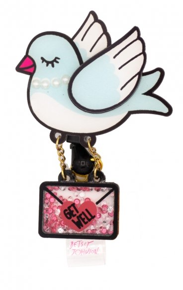BA156 Betsey Johnson Retractable Shaker Badge Reel by koi - Bluebird BA156 Betsey Johnson Retractable Shaker Badge Reel by koi - Bluebird