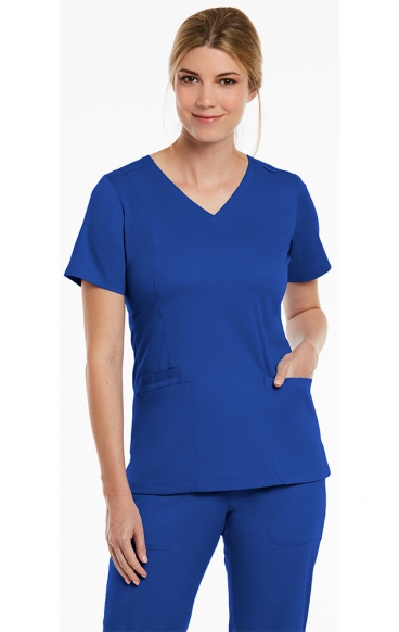 *FINAL SALE M 3501-Petite Matrix Fitted Double V-Neck Top by Maevn *FINAL SALE M 3501-Petite Matrix Fitted Double V-Neck Top by Maevn