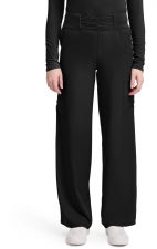 MC011 Insight Ruched Waist Wde Leg Pant with 5 Pockets by Med Couture