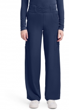 MC011 Insight Ruched Waist Wde Leg Pant with 5 Pockets by Med Couture