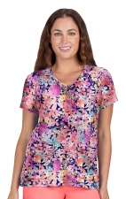1121PR Planet koi Enik Print Top - Blushing Bloom