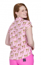 1093PRA koi Basics Artist Series Ari Split Neck Print Top - Cheetah In Heels