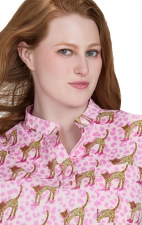 1093PRA koi Basics Artist Series Ari Split Neck Print Top - Cheetah In Heels