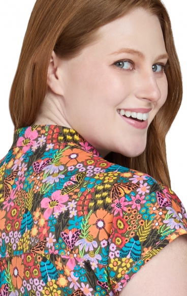 1093PRA koi Basics Artist Series Ari Split Neck Print Top - Flower Bug 1093PRA koi Basics Artist Series Ari Split Neck Print Top - Flower Bug