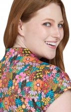 1093PRA koi Basics Artist Series Ari Split Neck Print Top - Flower Bug