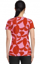 MC8564 Med Couture 2 Pocket V-Neck Print Top - Hopscotch