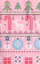 CK857 High-Low V-Neck Print Top by Cherokee - Festive Fair Isle