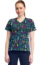 CK857 High-Low V-Neck Print Top by Cherokee - Growing Love