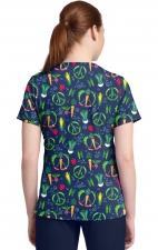 CK857 High-Low V-Neck Print Top by Cherokee - Growing Love