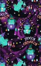 CK856 V-Neck 2 Pocket Print Top by Cherokee - Hocus Croakus