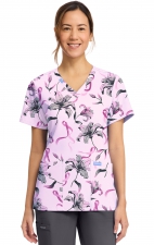 CK856 V-Neck 2 Pocket Print Top by Cherokee - Loving Lillies