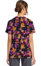 CK856 V-Neck 2 Pocket Print Top by Cherokee - Velvet Floral