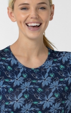 2409 Wink Layers Silky Long Sleeve Print Top - Beachy Blooms Navy