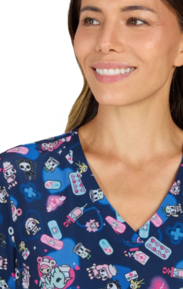 *FINAL SALE 384TKD koi Basics Leslie tokidoki Print Top - Check Up