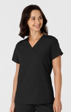 6145 W123 Flex-n-Reach Side Panel Curved V-Neck Top by WINK