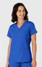 6145 W123 Flex-n-Reach Side Panel Curved V-Neck Top by WINK